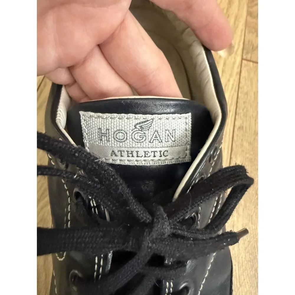 HOGAN ATHLETIC 8 leather black the walking company lace up comfort shoe bowling